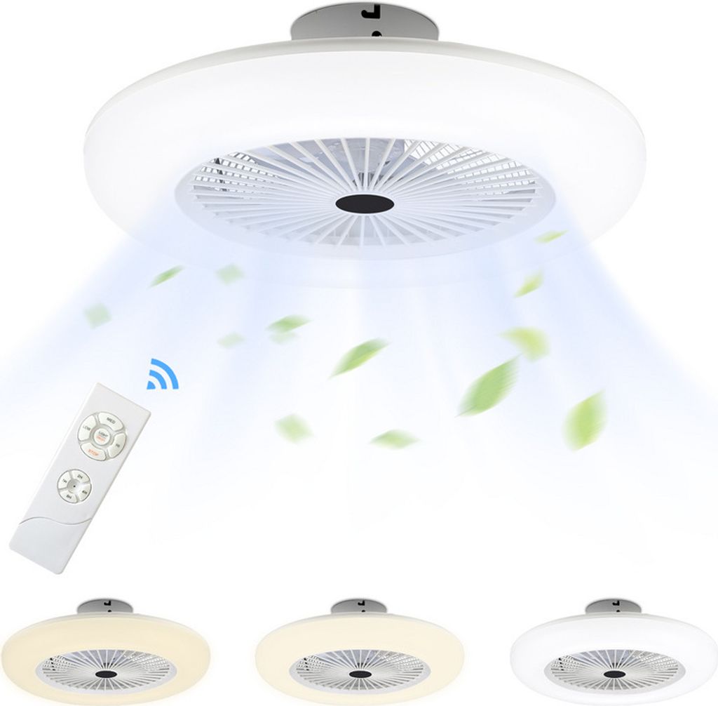 TolleTour 80W Deckenventilator Einstellbare Windgeschwindigkeit für Wohnzimmer Esszimmer Schlafzimmer