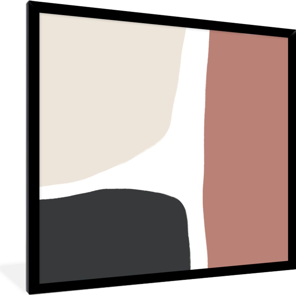 MuchoWow Gerahmtes Poster Pastell - Abstrakt - Design 40x40 cm - Poster mit Schwarzem Bilderrahmen Wandposter Rahmen Foto Bilder - Mit Rahmen - W...