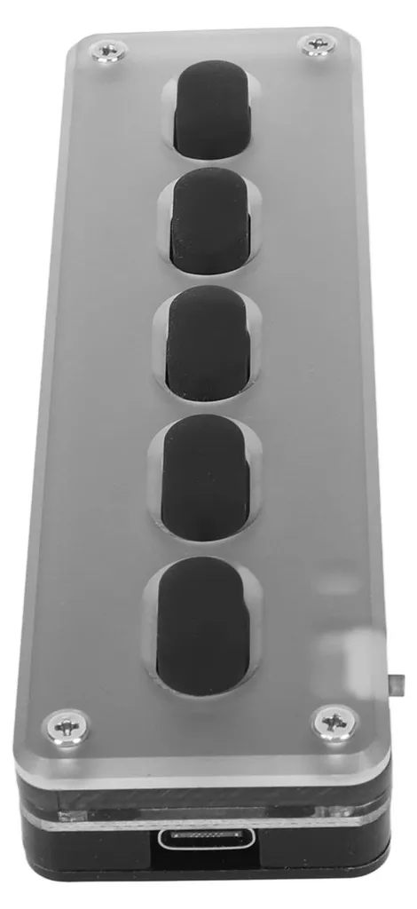Clavier 5 touches programmable silencieux noir avec mode Bluetooth et USB