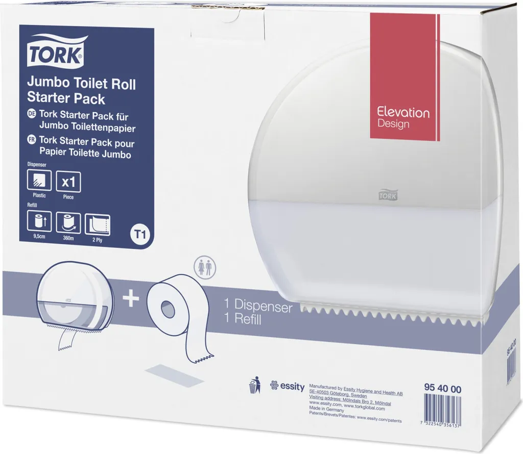 Tork 95 40 00 Porta Carta Igienica Jumbo | Robusto e Facile da Montare
