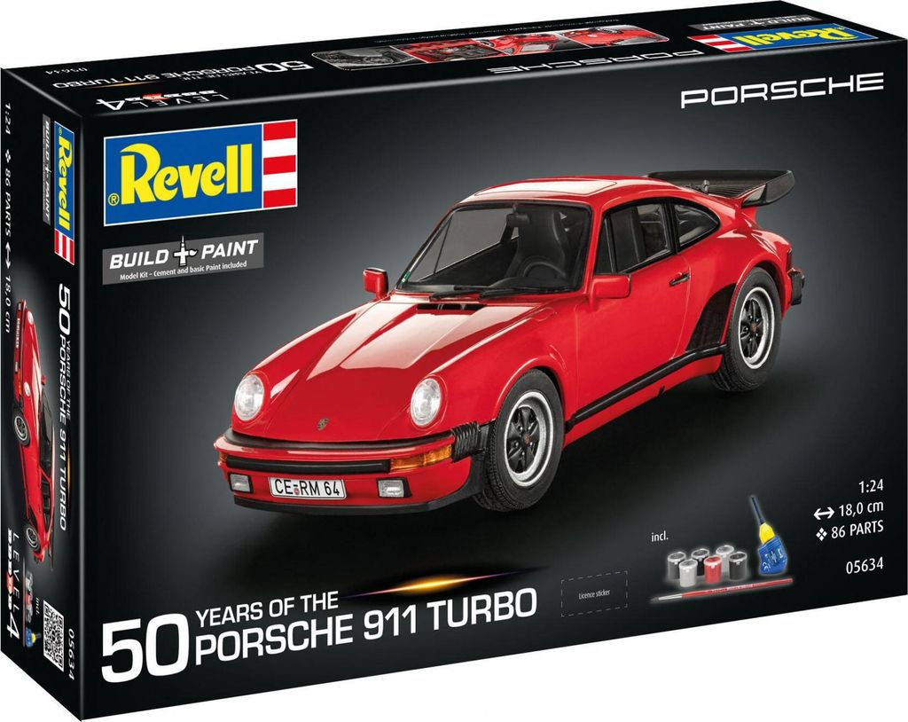 Revell Geschenkset 50 Jahre Porsche 911 Turbo im Maßstab Produktbild 