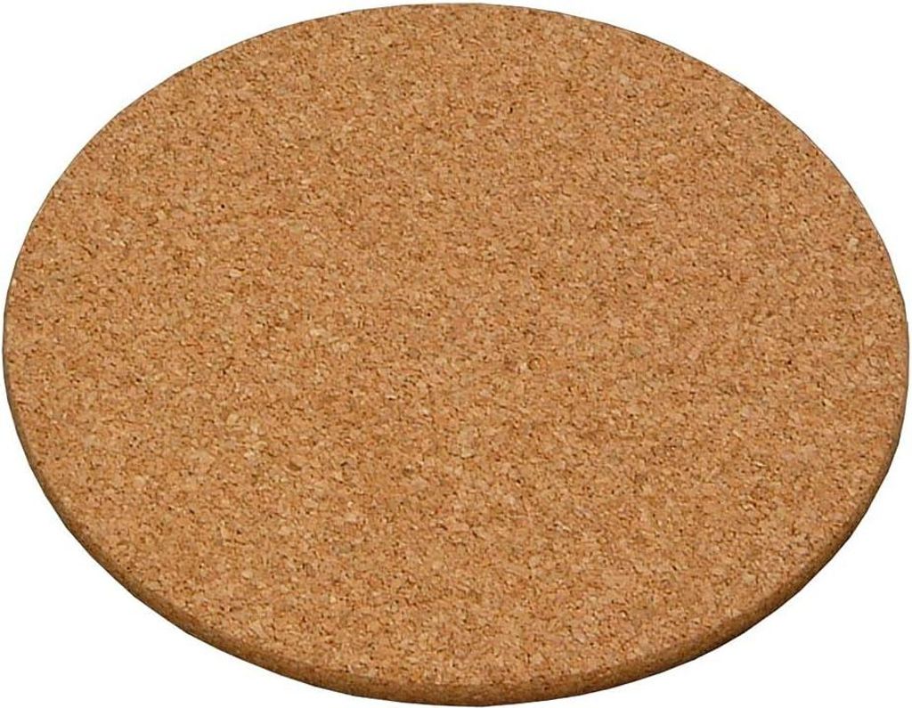 Kesper runde Pannenuntersetzer - 6x - aus Kork - Durchmesser 20 cm - 1 cm dick - für Töpfe und heiße Auflaufformen
