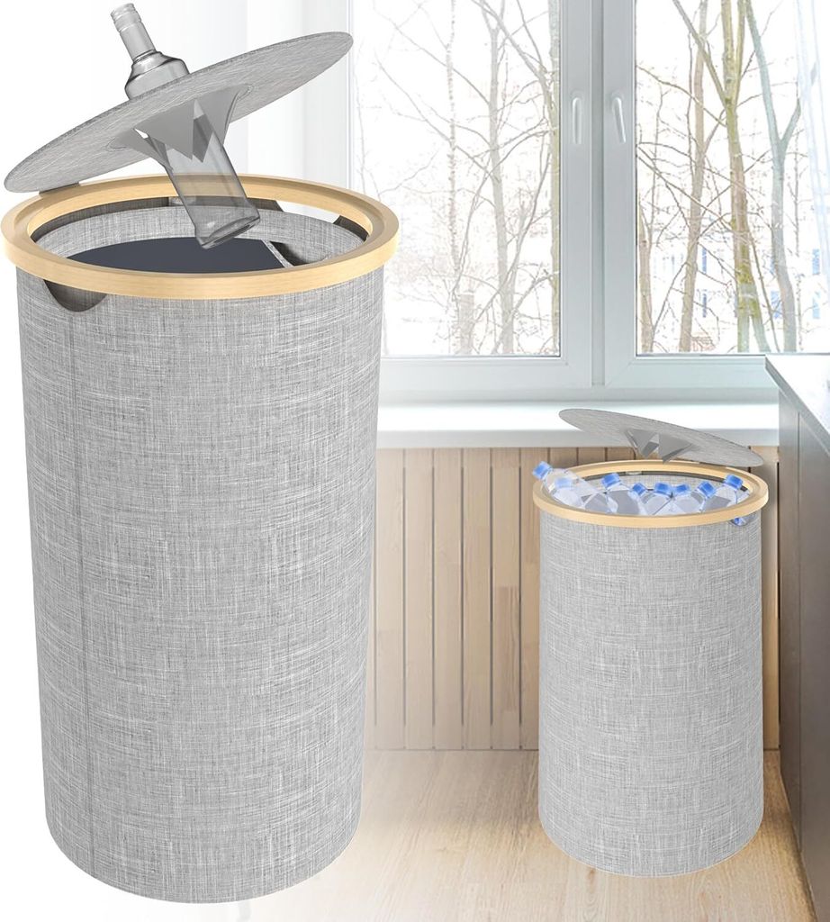 VA-Cerulean 100L Pfandflaschen Sammelbeh?lter mit Deckel Gro? Pfandbeh?lter mit Loch Tragetasche Aufbewahrung Waschenkorbe Müllsackst?nder Beh?lte...