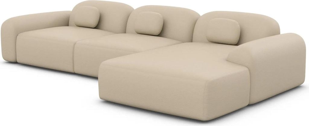 Kunstleder L-Form Sofa Nuvia Beige Rechts