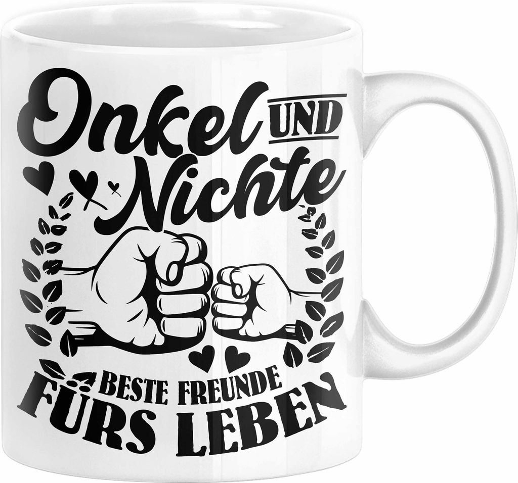 Onkel Und Nichte Beste Freunde für's Leben Tasse Geschenk für Onkel Geburtstag Weihnachten Kaffee-Becher (Weiß)