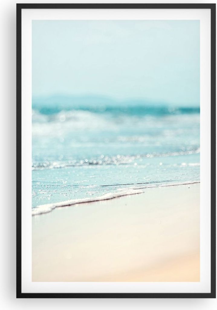 Gerahmtes Poster - Schwarzer Rahmen - Kante Welle Wasser - 61x91,5 cm - Wand Bild - Wanddeko - Wandbilder - Kunstposter - Wandposter - Bilderrahmen...