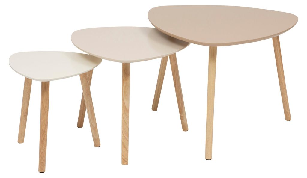 Set di 3 tavoli contenitori MILEO, beige Immagine del prodotto 