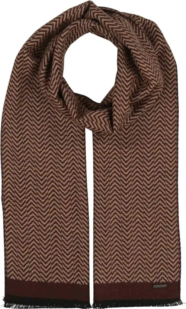 Sciarpa Bugatti 630325 Grigio Scuro - 100% Viscosa Morbida Chevron