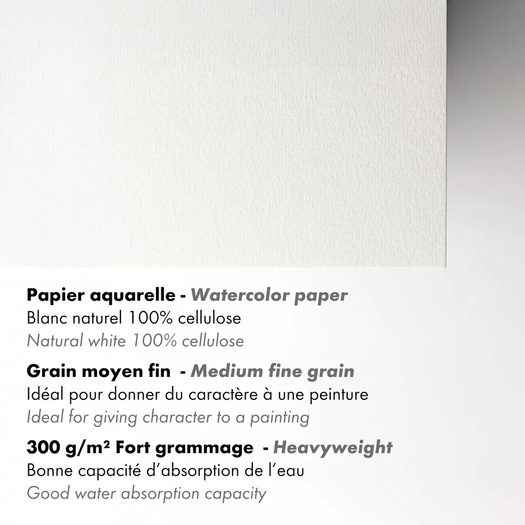 Carta Acquerello 300g A3 Clairefontaine 975722C - Offerta Blocco 30ff - 4
