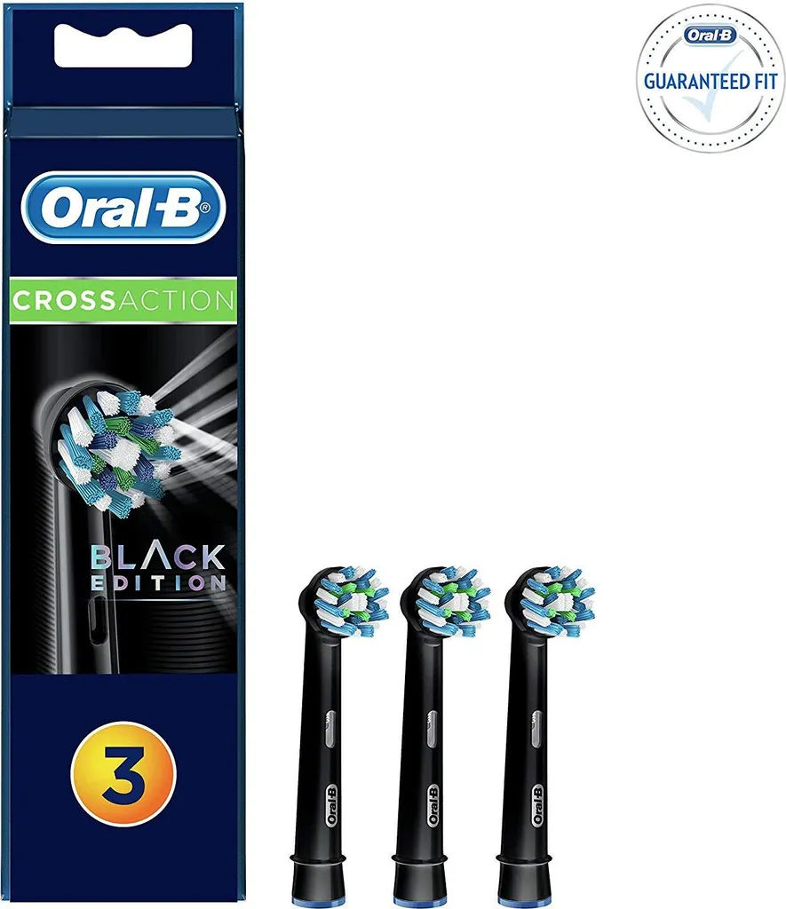 Brossettes Braun CrossAction Noir x3 contre la Plaque Dentaire Tenace