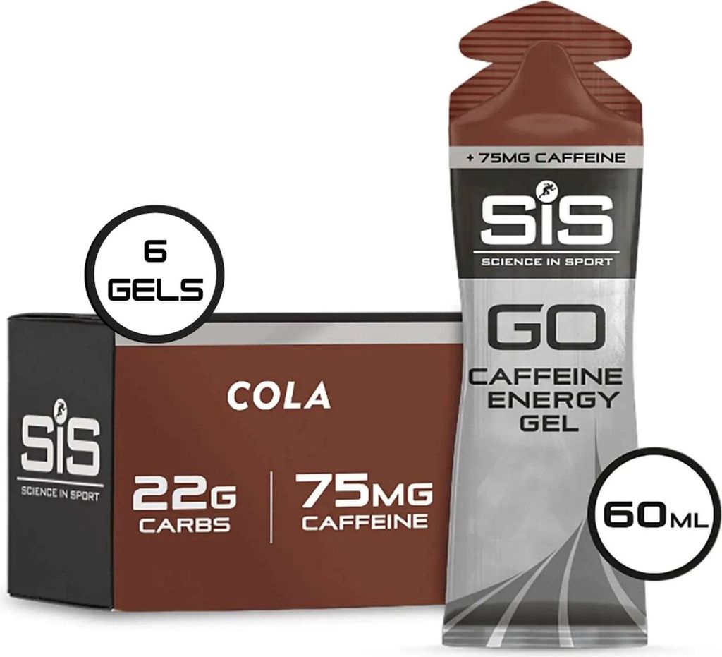 Science in Sport - SIS Go Isotonic Energy Gel + Koffein - Energiegel - Isotonisches Sportgel - Kola Geschmack - 6 x 60ml