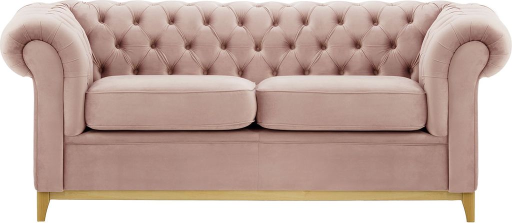 Dreisitzer-Sofa Chesterfield Wood - helllila - Velluto 14