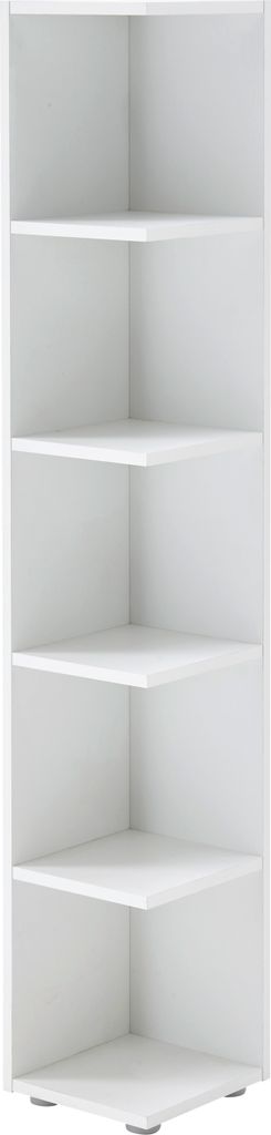 Eckregal Bücherregal Standregal Holzregal Dekoregal Beistellregal "Lasmos II" Weiß