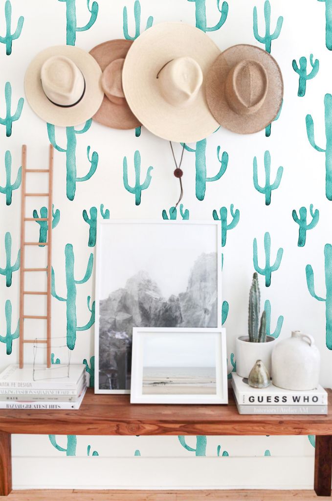 Coloray Fototapete 360x250 cm An Einer Wand Latex Latextapete - Cactus Roll Cacti Floral