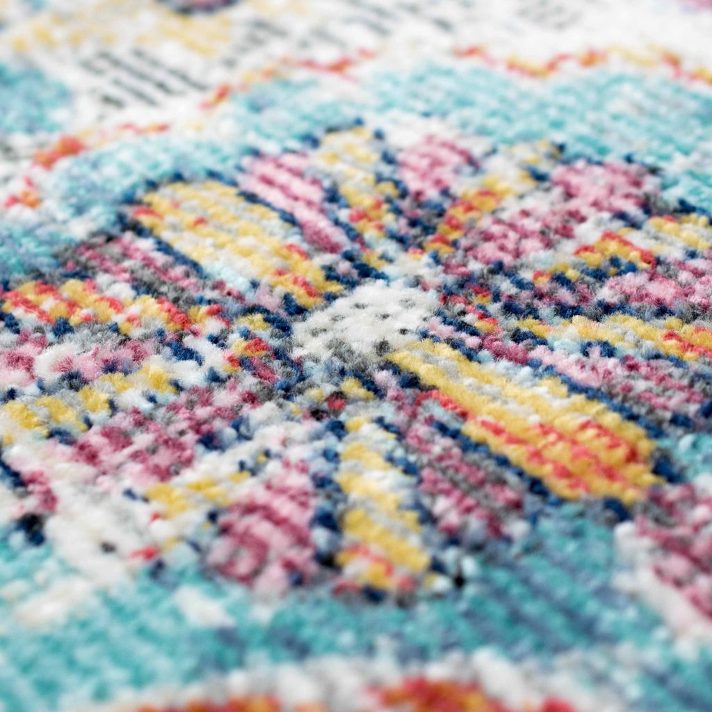 Teppich Outdoor Orientteppich Ornamente Wohnzimmerteppich Vintage in grau blau Größe - 160 x 230 cm