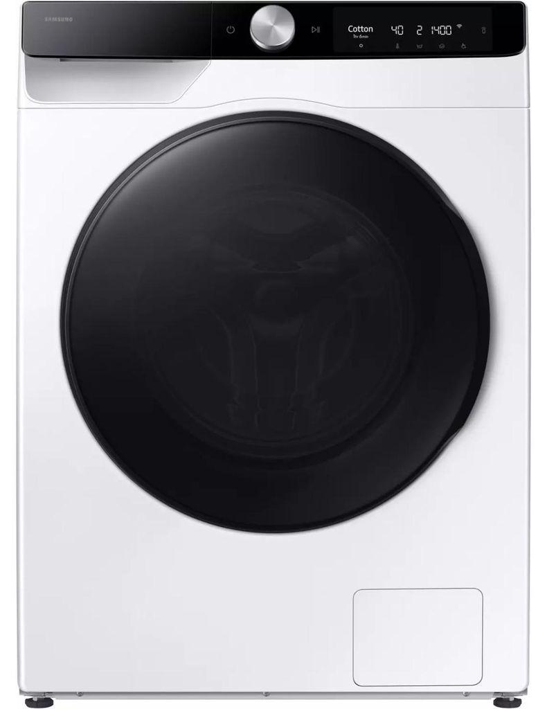 Samsung WD11DG6B85BK, Frontlader, Freistehend, Weiß, Links, Produktbild 
