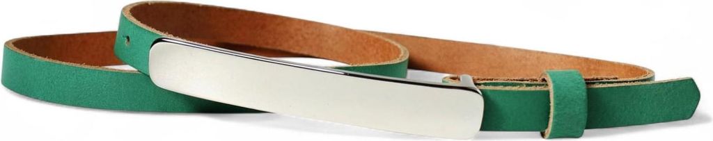 FRONHOFER 1,2cm schmaler Gürtel mit 12 cm silberfarbiger Gürtelschnalle 17574