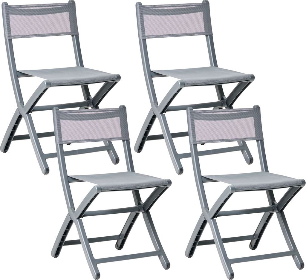 BELIANI Stühle 4er Set in Hellgrau aus Kunststoff für Innen- und Außenbereich Geeignet Moderner Stil Plastik Gartenstühle für Garten Terrasse ...