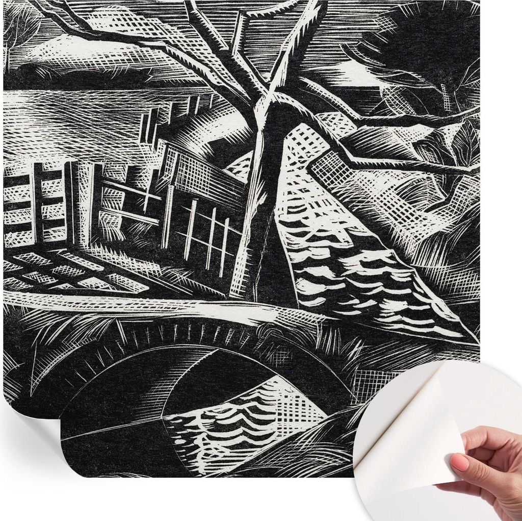 Selbstklebende Wandtapete - Dekorative Tapete für Wohnzimmer - Klebefolie für Wandbilder - Tapetenfolie für Wanddekoration - 250x250 cm - Archit...