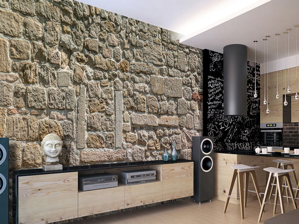 Vlies Fototapete 350x256 cm Tapeten Wandtapete XXL Steine Mauer f-A-0329-a-a