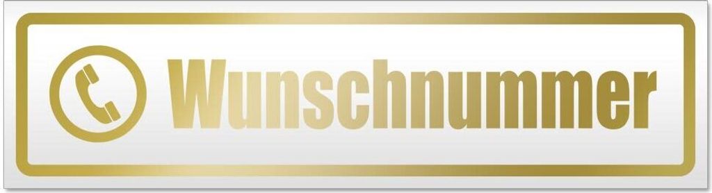 Kiwistar Wunschnummer Magnetschild Schild magnetisch - 30cm Gold - Magnetfolie für Auto PKW Kfz