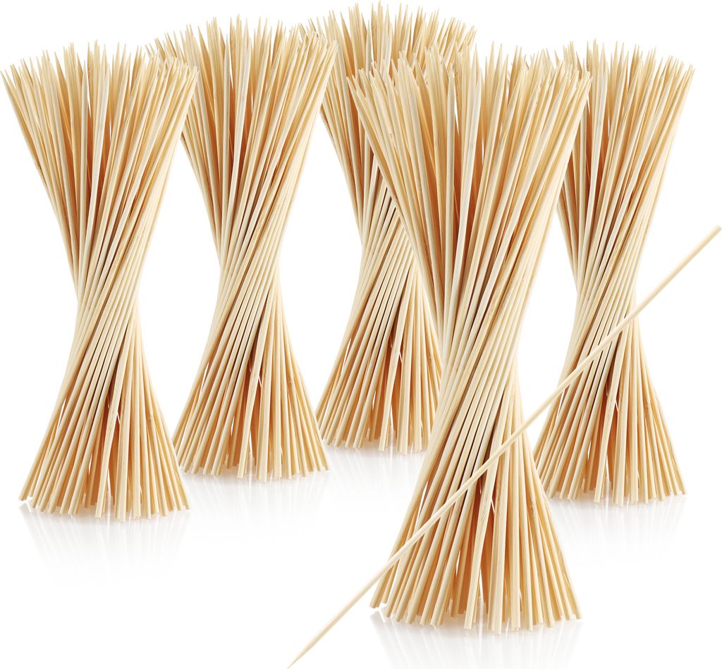 com-four 500x Fingerfood Spieße aus Holz - lange Holzspieße zum Aufspießen von Fleisch und Gemüse - Grillspieße