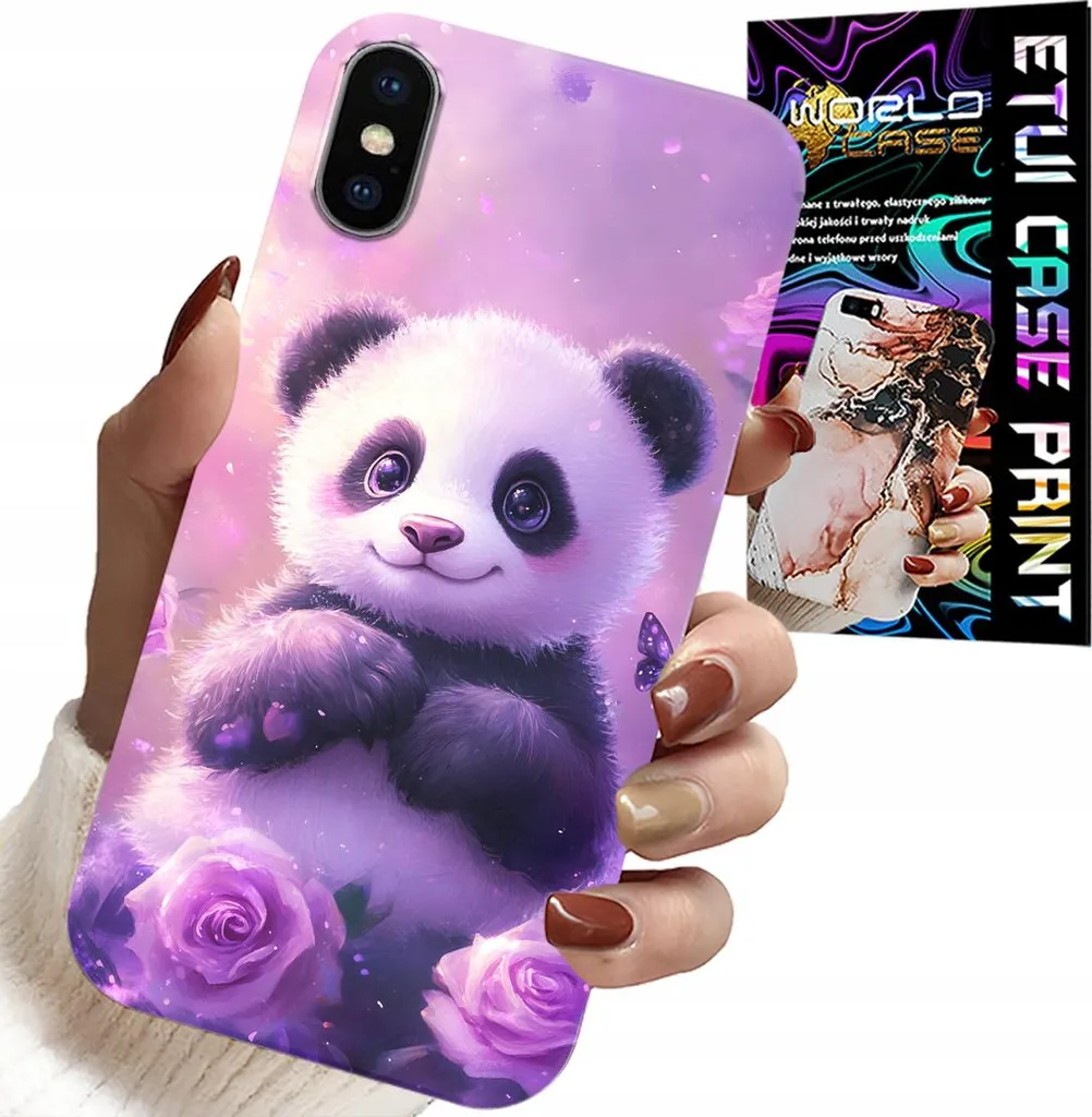Custodia iPhone XS Max con Panda e Vetro: Protezione per i Nipoti