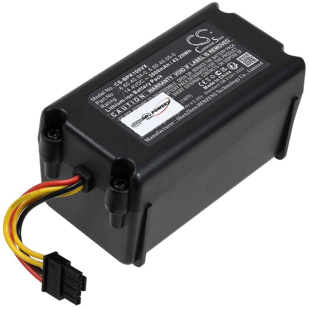 Akku für Blaupunkt BPK-VCBB1XE Saugroboter Hardcase 4-poliger Stecker