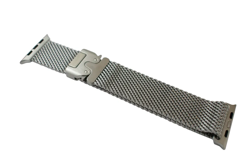 Offerta Cinturino Apple Watch Trama Grossa Argento Acciaio 42-49mm