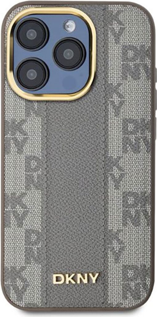 DKNY DKHMP15XPCPVSLE iPhone 15 Pro Max 6.7" beige hardcase Leather Checkered Mono Pattern MagSafe Schutzhülle