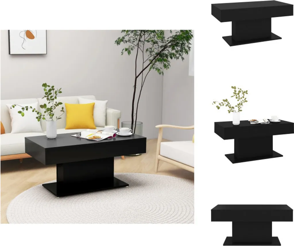 vidaXL Tavolino Nero 96x50x45 cm - Arredo Soggiorno in Legno Moderno