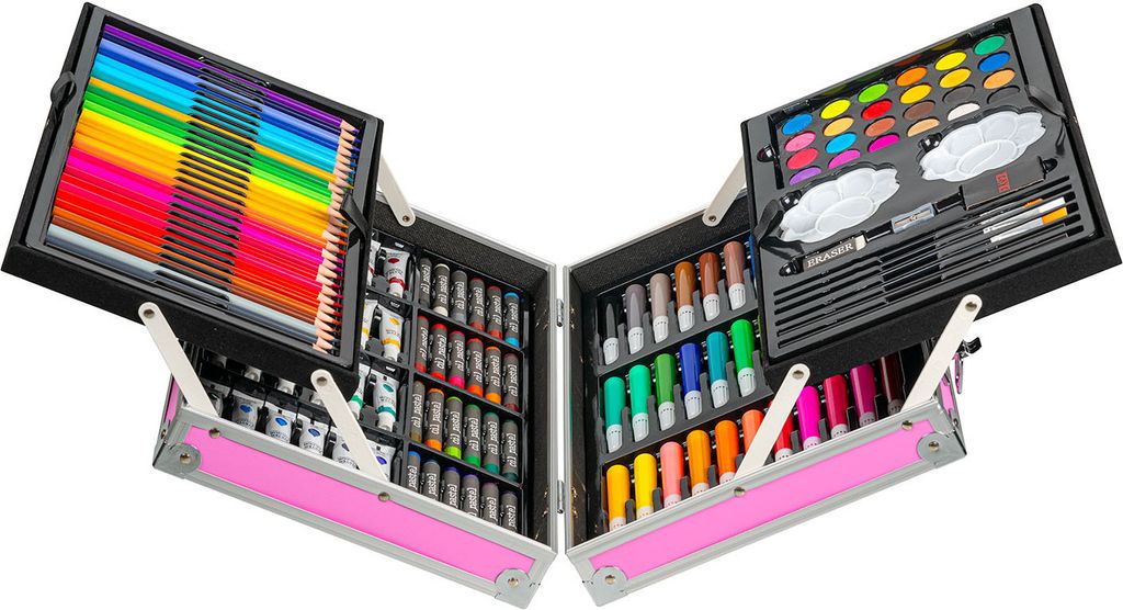 Malset Kunstset Koffer mit Buntstiften Farben Produktbild 2