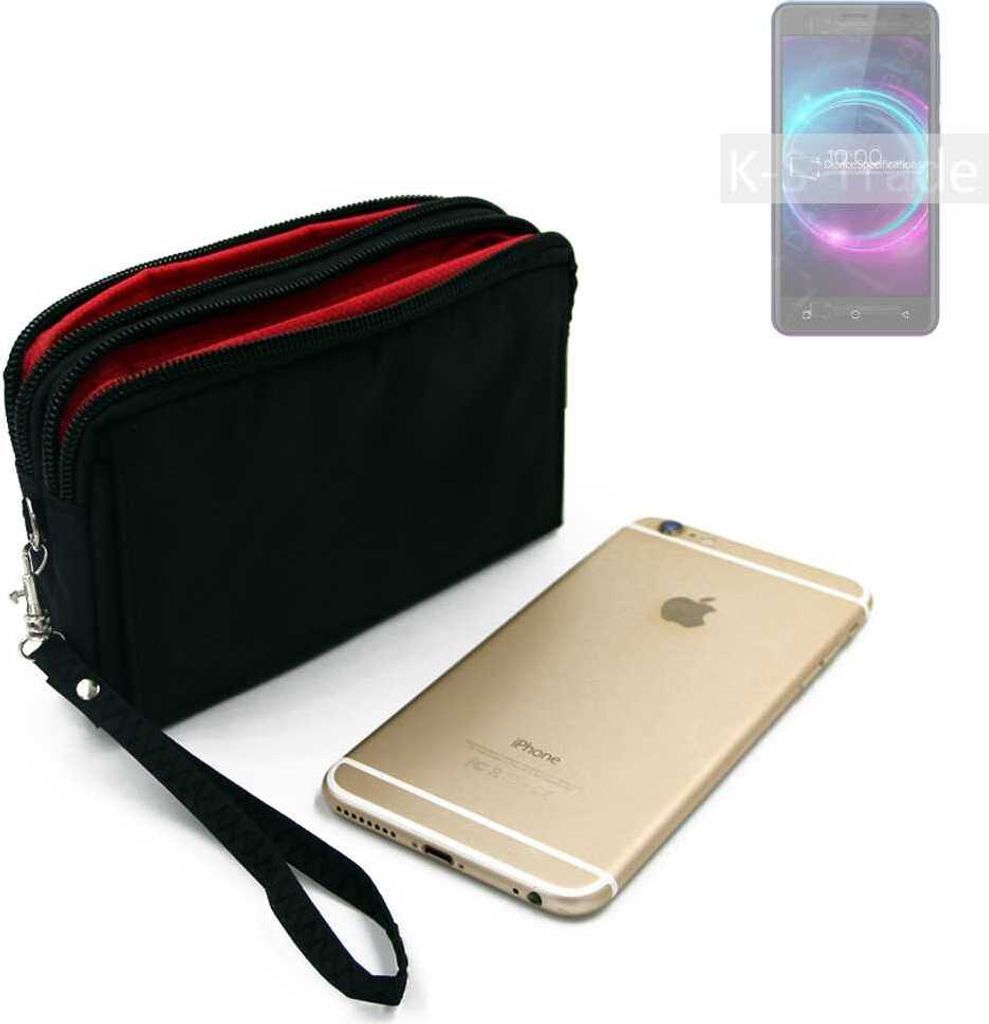 K-S-Trade Schutz Hülle Handy Hülle kompatibel mit BQ Mobile BQ-5046L Choice LTE Gürteltasche Travelbag Handytasche mit Zusatzfächern, schwarz