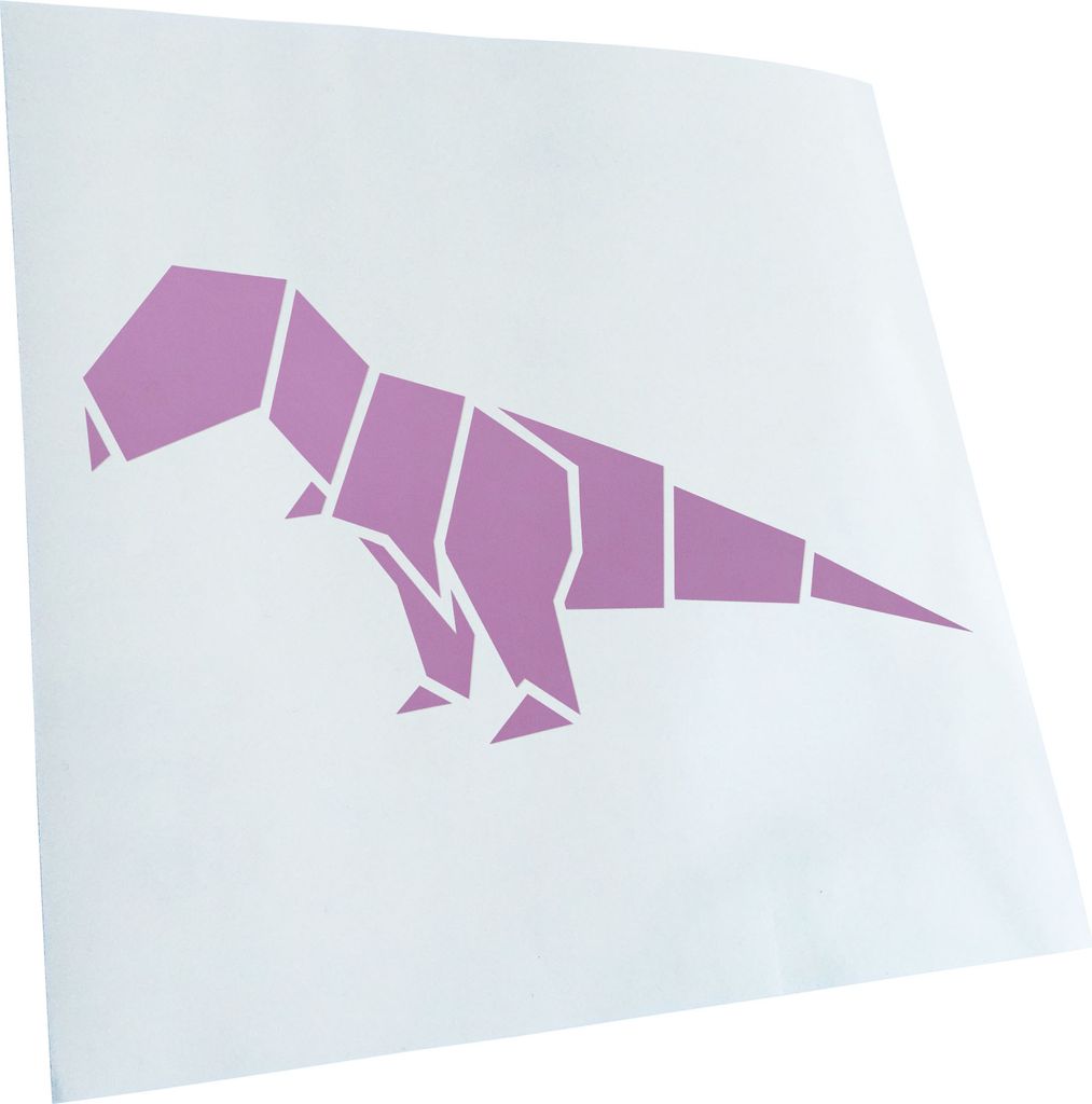Kiwistar - Autoaufkleber - Papierfalten Tyrannosaurus - Flieder - 24x13cm - Aufkleber für Auto, Laptop, Fahrrad, LKW, Motorrad mehrfarbig JDM Deca...