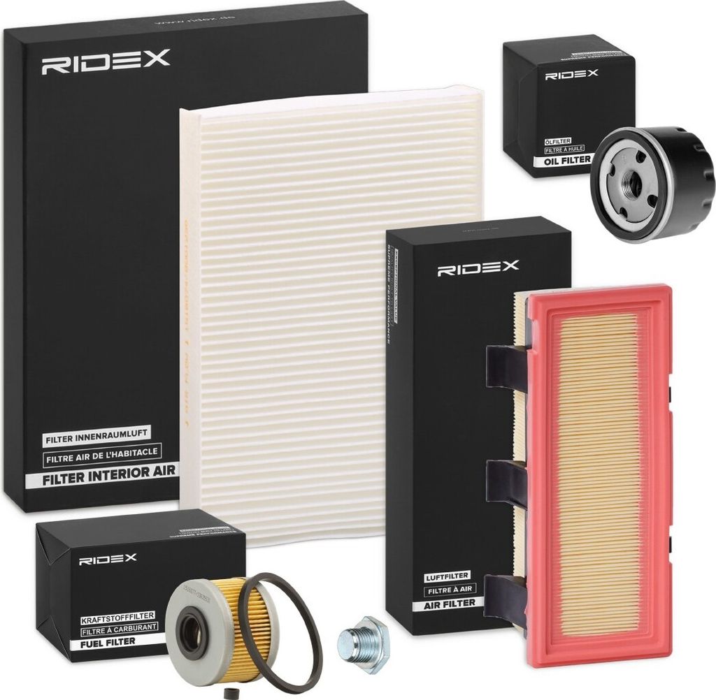 RIDEX Filterset Inspektionspaket Filtersatz für RENAULT CLIO II (BB0/1/2, CB0/1/2) KANGOO (KC0/1) KANGOO Express (FC0/1) CLIO I (B/C57, 5/357)