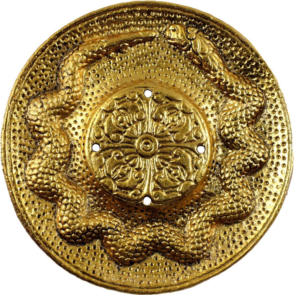 Räucherstäbchenhalter Schlange Metall gold Räucherkegelhalter
