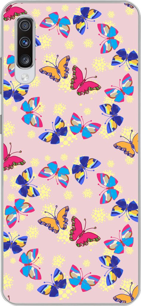 MuchoWow Handyhülle Schutzhülle Hülle für Telefoonhoesje Samsung Galaxy A70 Mädchen - Schmetterling - Insekten - Muster - Mädchen - Kinder ...