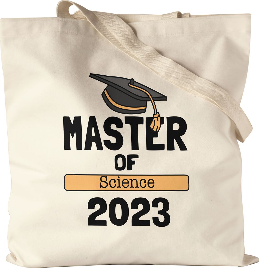 Master of Science 2023 Jutebeutel Stoffbeutel Canvas Studium Absolvent Abschluss Geschenk Masterabschluss Uni