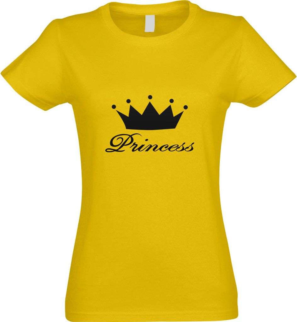Kiwistar - T-Shirt tailliert - Damen - gelb - Princess - mit Motiv Bedruckt - Funshirt Design - Sport - Freizeit - Damen - XXL