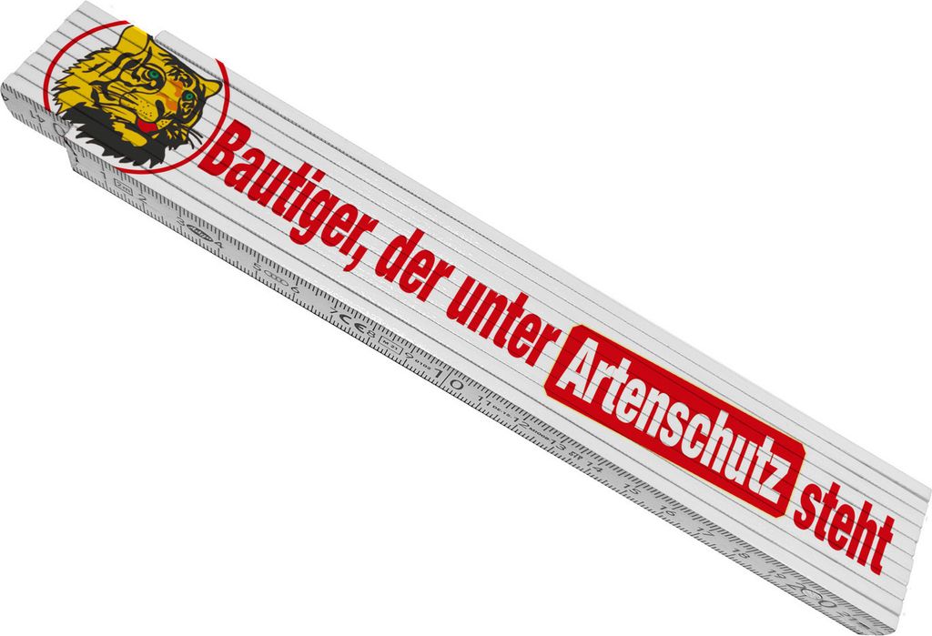 Bautiger, der unter Artenschutz steht Meterstab aus Holz in Produktbild 