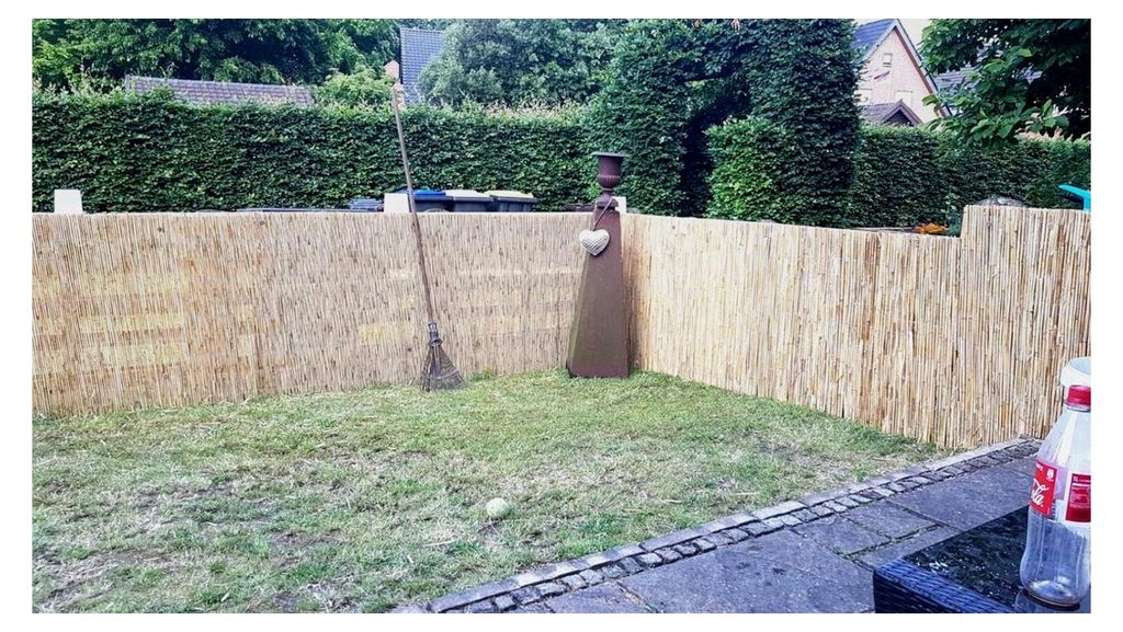 Sichtschutz aus Schilfrohr 600 cm x 90 cm – Wind- und Sichtschutzmatte für Balkon, Garten und Terrasse, natürliche Schilfmatte, blickdicht, wit...