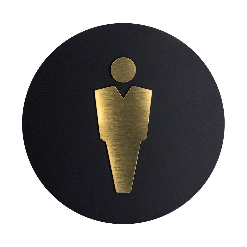 WC für Herren Schild aus Laminate – Toiletten Türschild Kunststoffplatten – WC Türdeko – Herrentoiletteschild – WC Wegweiser