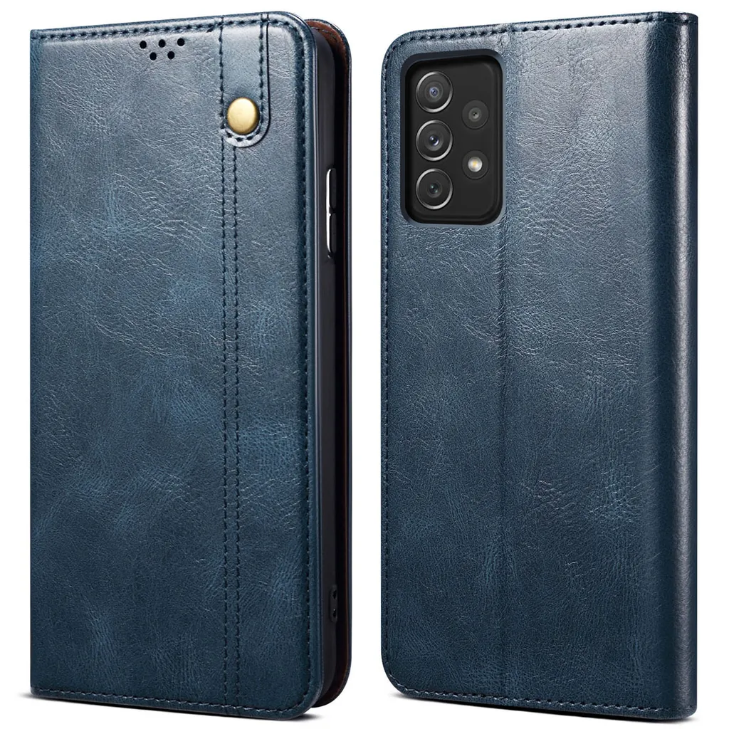 Samsung Galaxy A53 5G Custodia Blu - Ecopelle con Stand e Portacarte