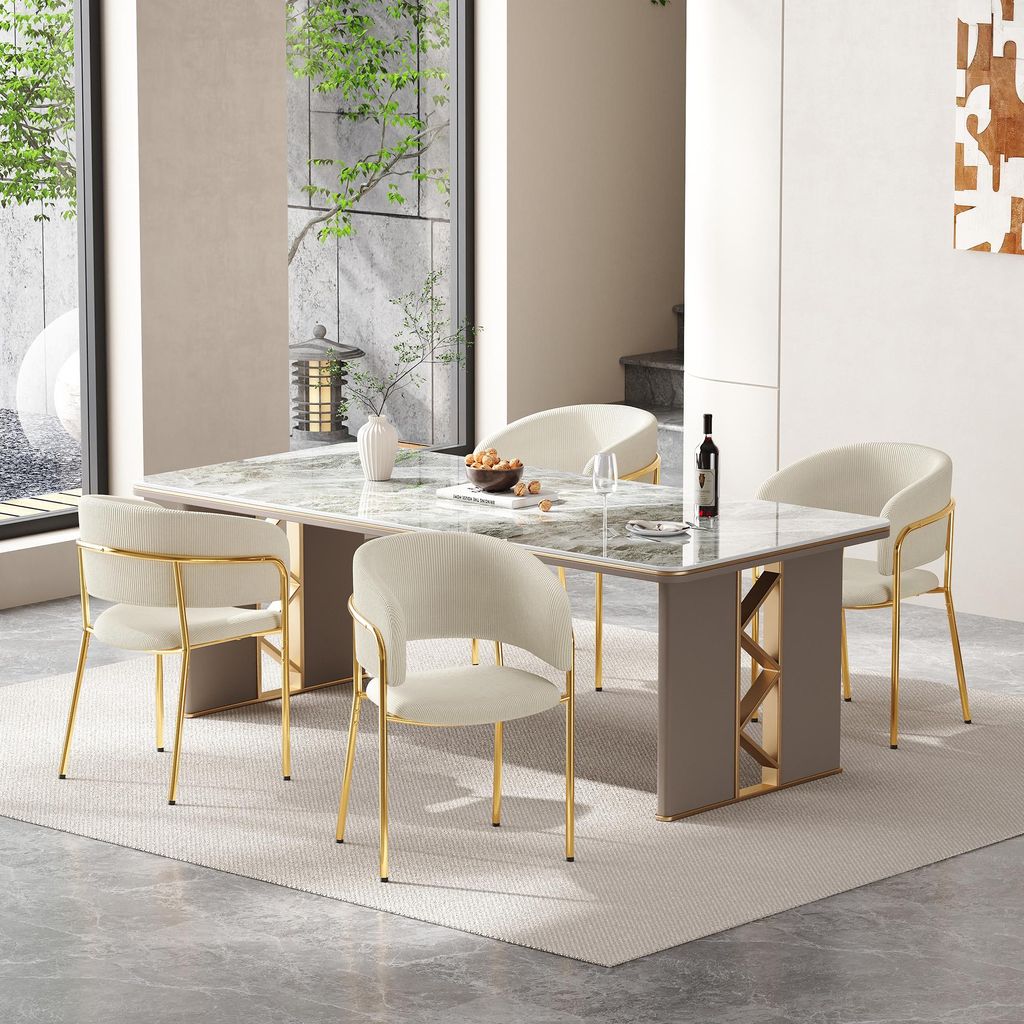 Set di 4 sedie da pranzo Flieks, con gambe inclinate, Immagine del prodotto 