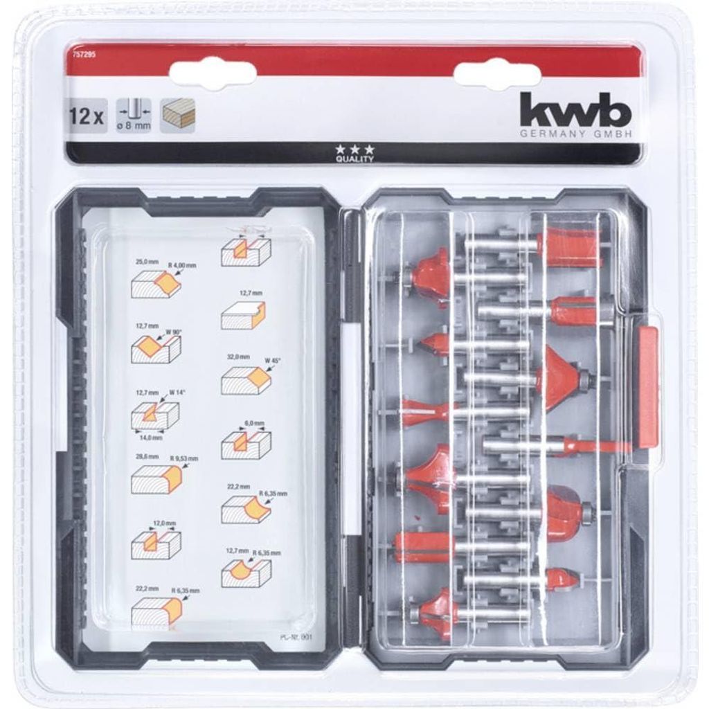 Juego de fresas KWB, modelo 757295, de 12 piezas Imagen del producto 