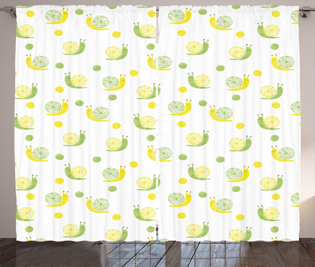 Rideau occultant léger 280x225 cm contre le vis-à-vis motif escargot