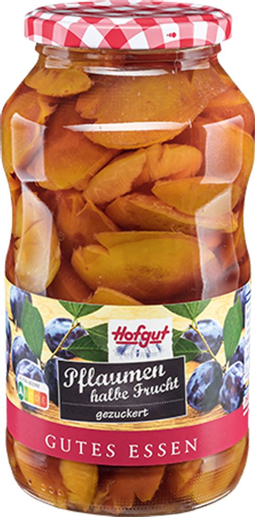 Hofgut Prune demi-fruit doux fruité sucré en bocal 720ml Image du produit 