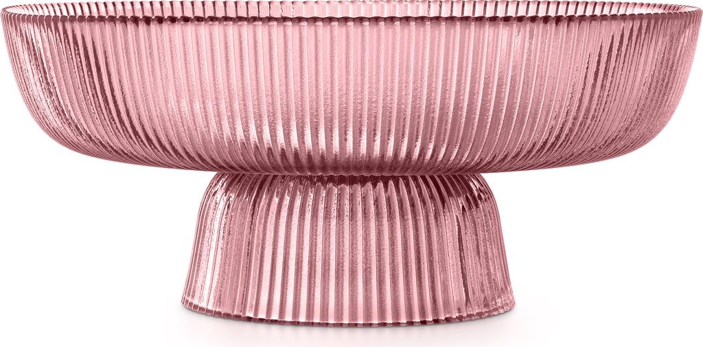 Navaris Frucht Schüssel aus Glas - rote Glasschüssel für Früchte Salat Deko - Salatschüssel - Deko Schale aus solidem Glas - Bowl Schüssel - Rot