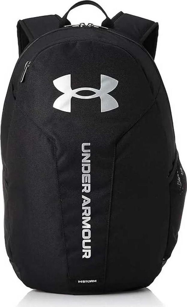 A black Under Armour backpack is shown against a white background.