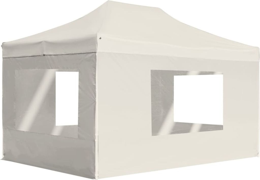 Design New Profi-Partyzelt Faltbar mit Wänden Aluminium 4,5x3 m Creme - Pavillons & Partyzelte Möbel2025 CHY7734172 1parcel